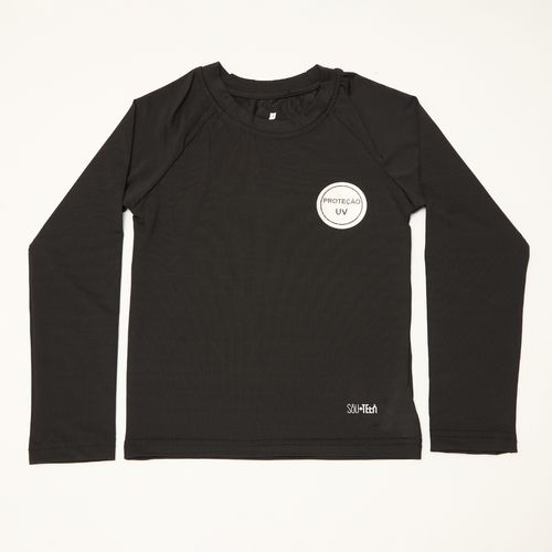 Camiseta Infantil Feminina de Proteção UV Preta