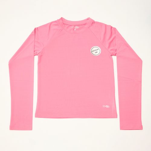 Camiseta Infantil Feminina de Proteção UV Rosa