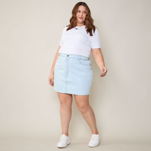 Saia Jeans Plus Size com Brilhos Optimist