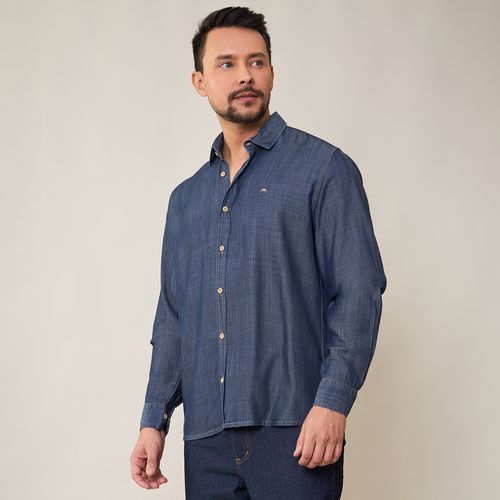 Camisa Jeans Médio Masculina Tencel