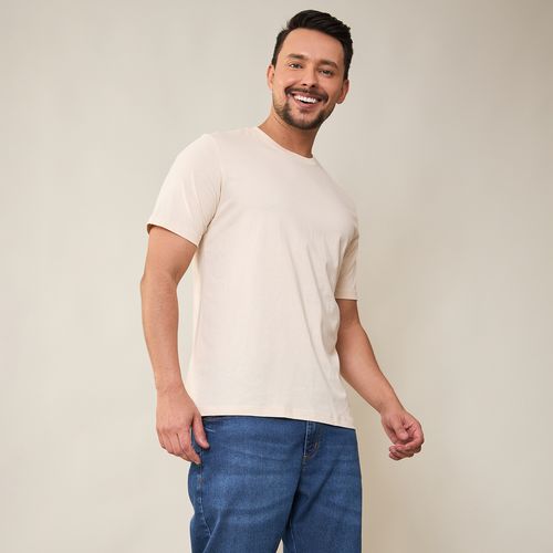 Camiseta Masculina Algodão Peruano Bege