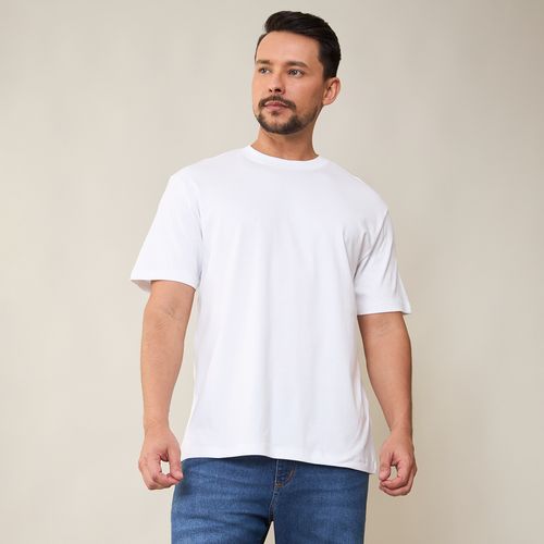 Camiseta Masculina Boxy Algodão Peruano Branca