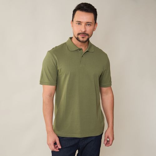 Camisa Polo Masculina Algodão Peruano Verde