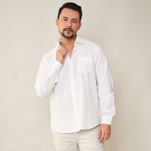 Camisa Masculina Manga Longa Off white