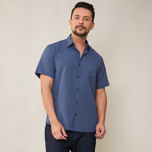 Camisa Masculina Manga Curta Azul Marinho