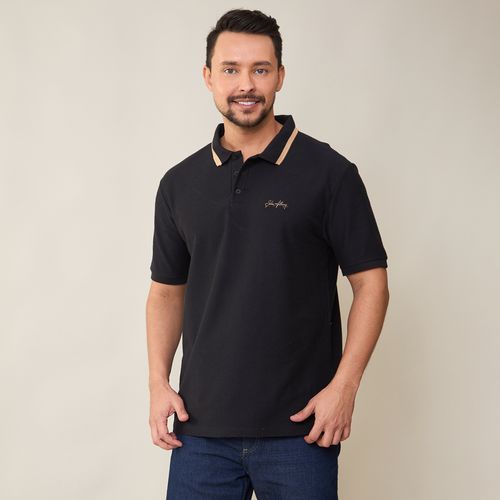 Camisa Polo Masculina Tecido Texturizado