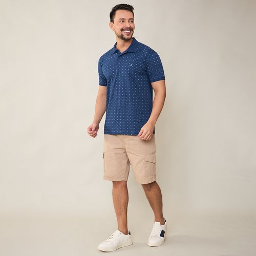 Bermuda Masculina Cargo com Elástico Bege