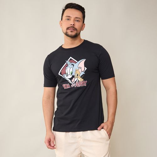 Camiseta Masculina Manga Curta Tom & Jerry