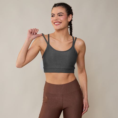 Top Esportivo Alças Duplas Canelado Preto Iron Wear