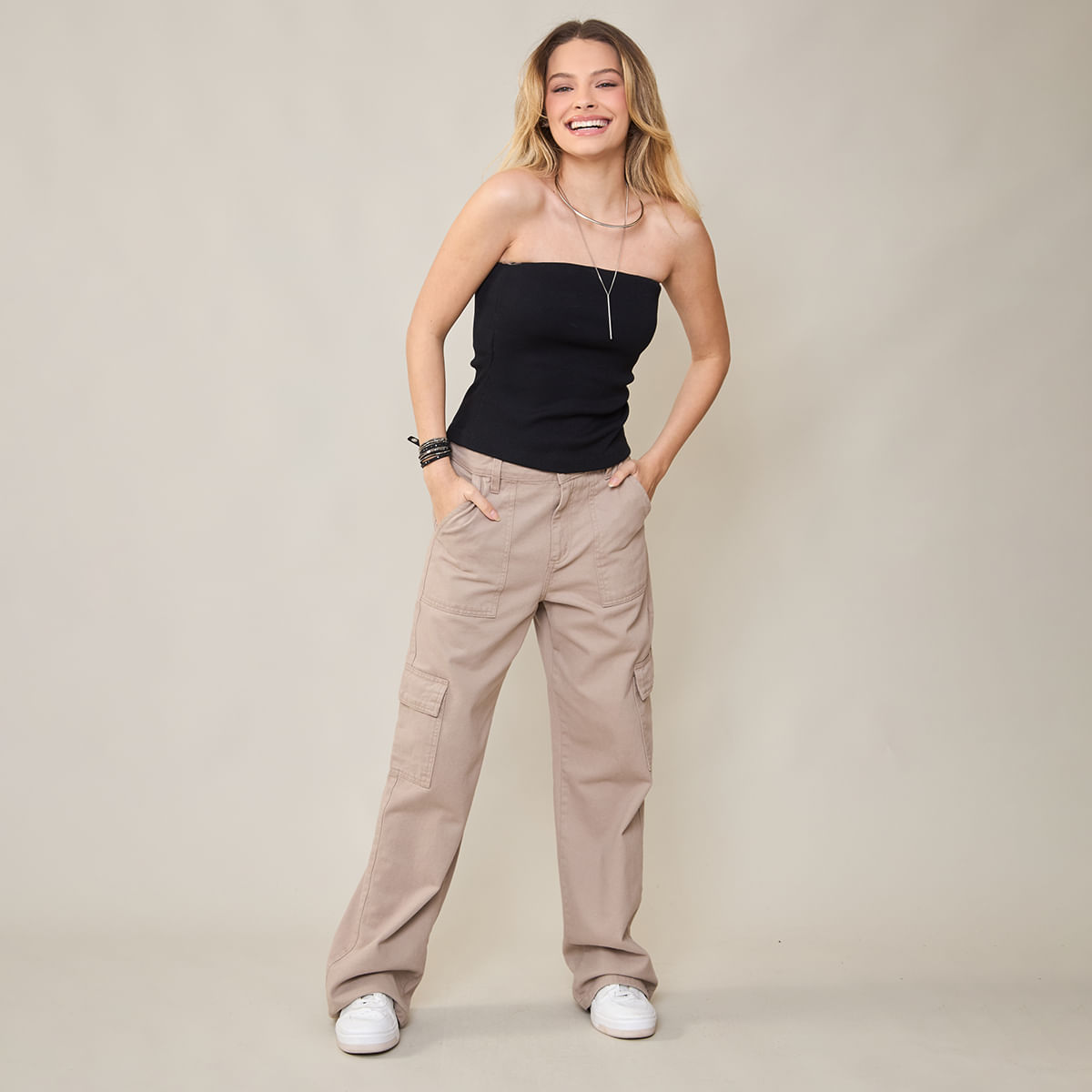 Top Faixa Tomara que Caia Canelado Preto Basic Sou