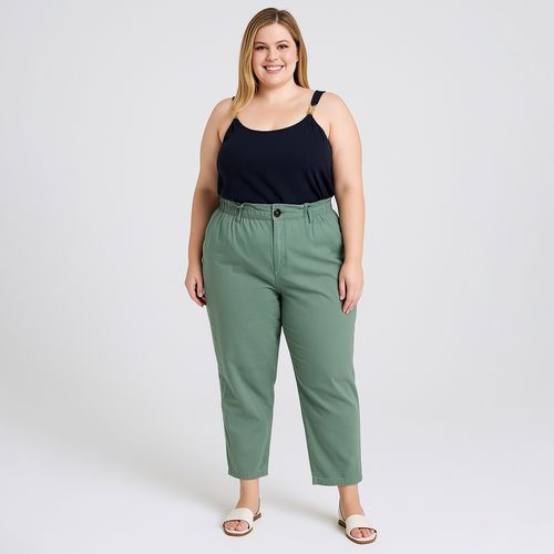 Calça Feminina Clochard Plus Size Sarja Verde