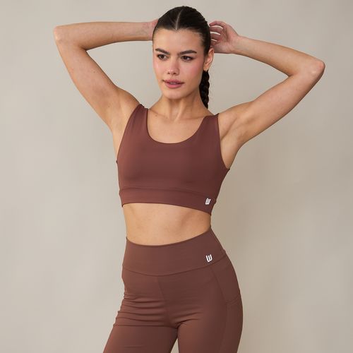 Top Esportivo com Bojo e Alças Largas Marrom Iron Wear