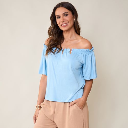 Blusa Feminina Ciganinha com Detalhe de Aviamentos