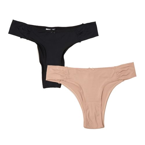 Kit de Calcinhas Bombom Preto e Nude Unni Uzze