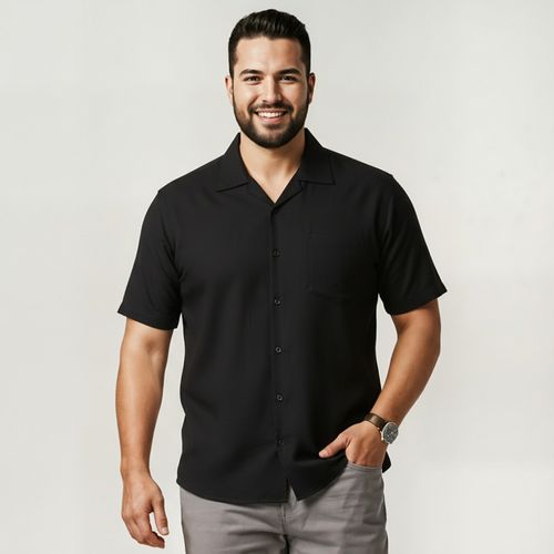 Camisa Masculina Plus Size Manga Curta
