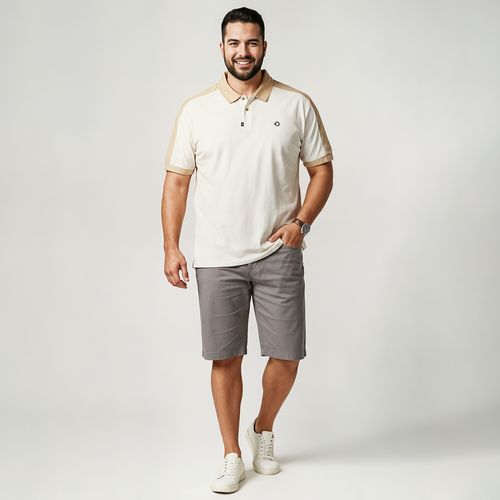 Bermuda Masculina Plus Size Sarja Cinza