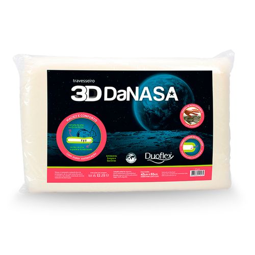 Travesseiro Danasa 3D 45cm x 65cm Branco