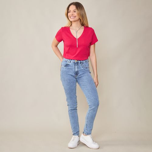 Calça Jeans Feminina Skinny Azul Claro