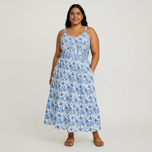 Saia Feminina Plus Size Midi Estampada