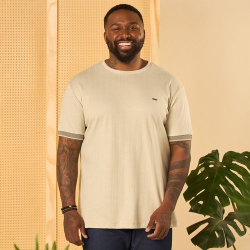 Camiseta Masculina Plus Size Textura Listras