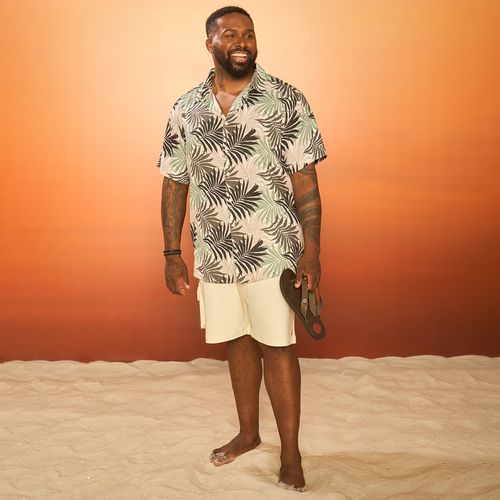 Bermuda Masculina Plus Size Bolso Fole