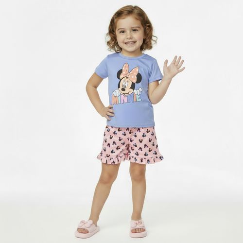 Pijama Infantil Blusa e Shorts Minnie