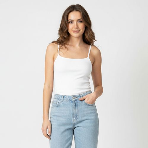 Regata Feminina Alças Finas Branca