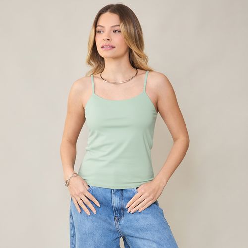 Regata Feminina Verde com Alças Finas