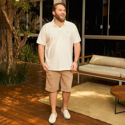 Bermuda Masculina Plus Size Sarja Cáqui