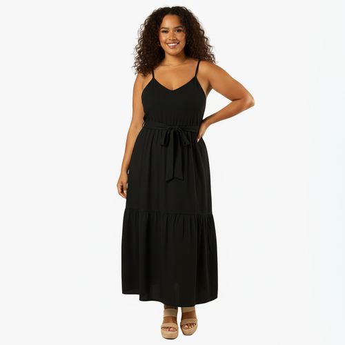 Vestido Feminino Plus Size Midi com Alças Finas