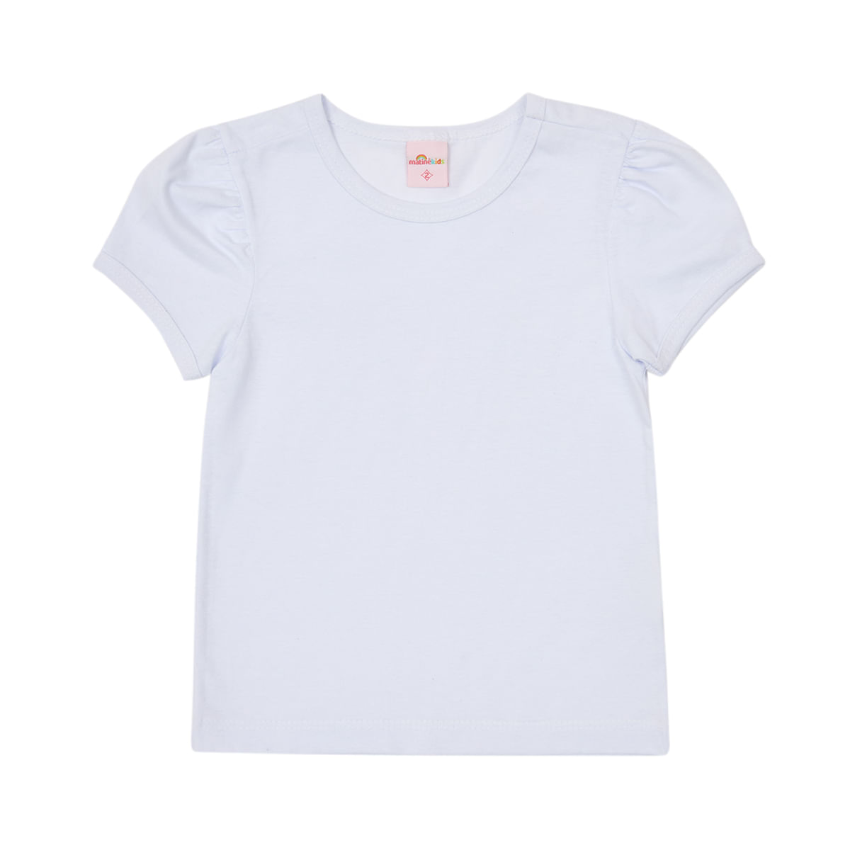 Blusa Infantil Manga Curta Básica Branca