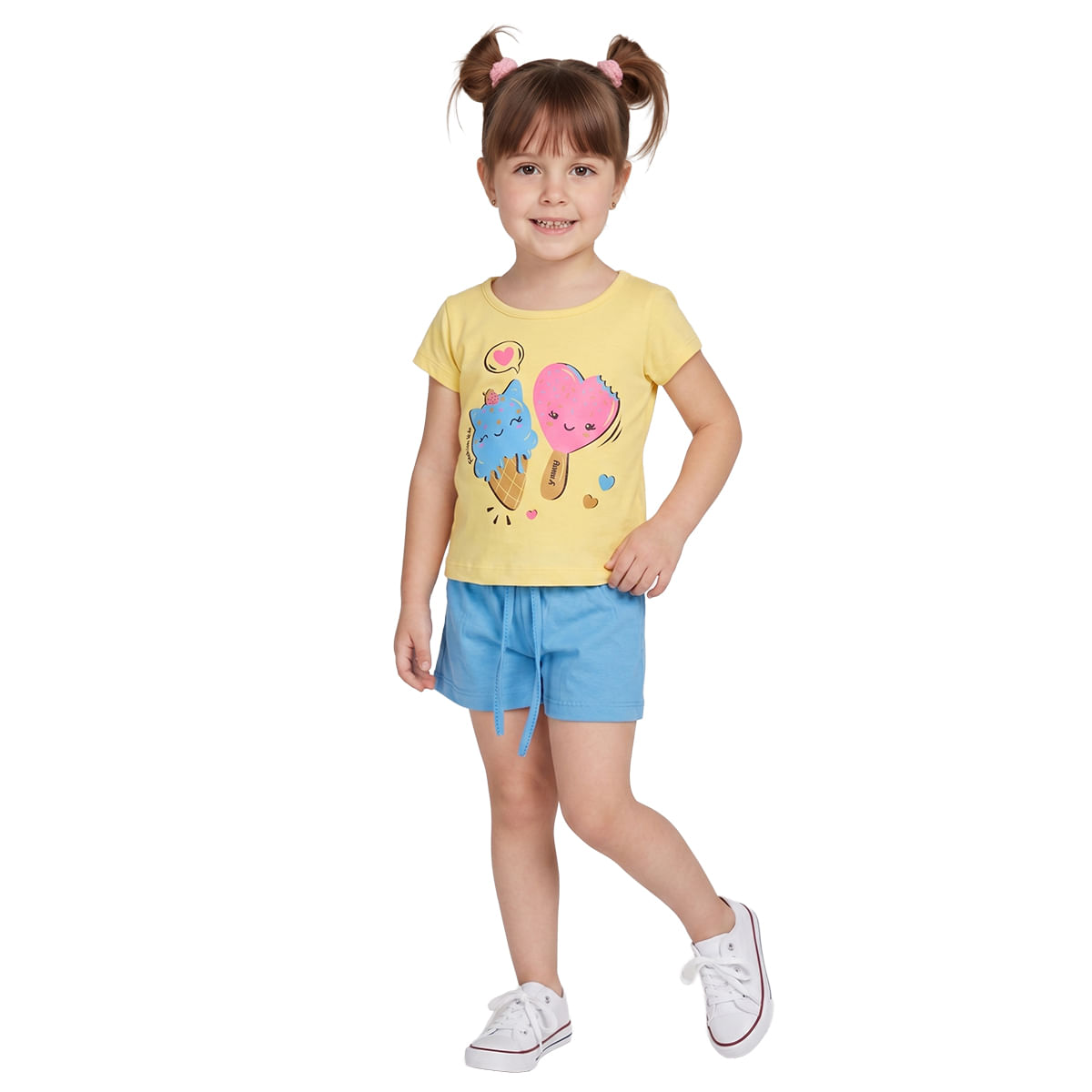 Conjunto Infantil Blusa e Shorts Sorvete
