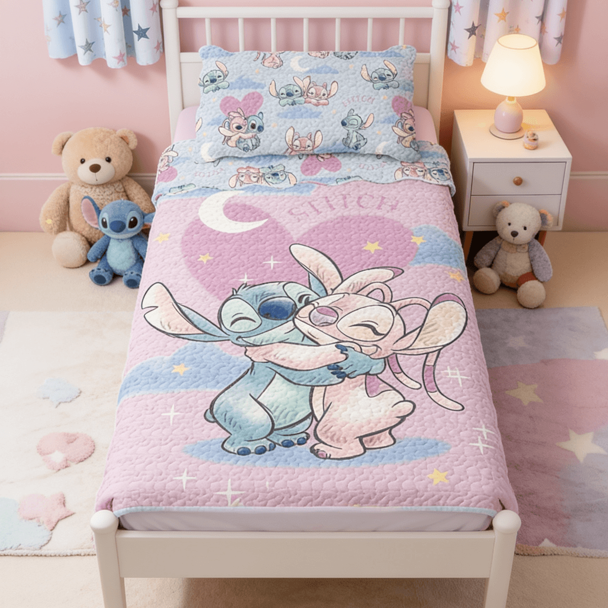 Kit Cobreleito Stitch Lepper 160x220cm 2 peças