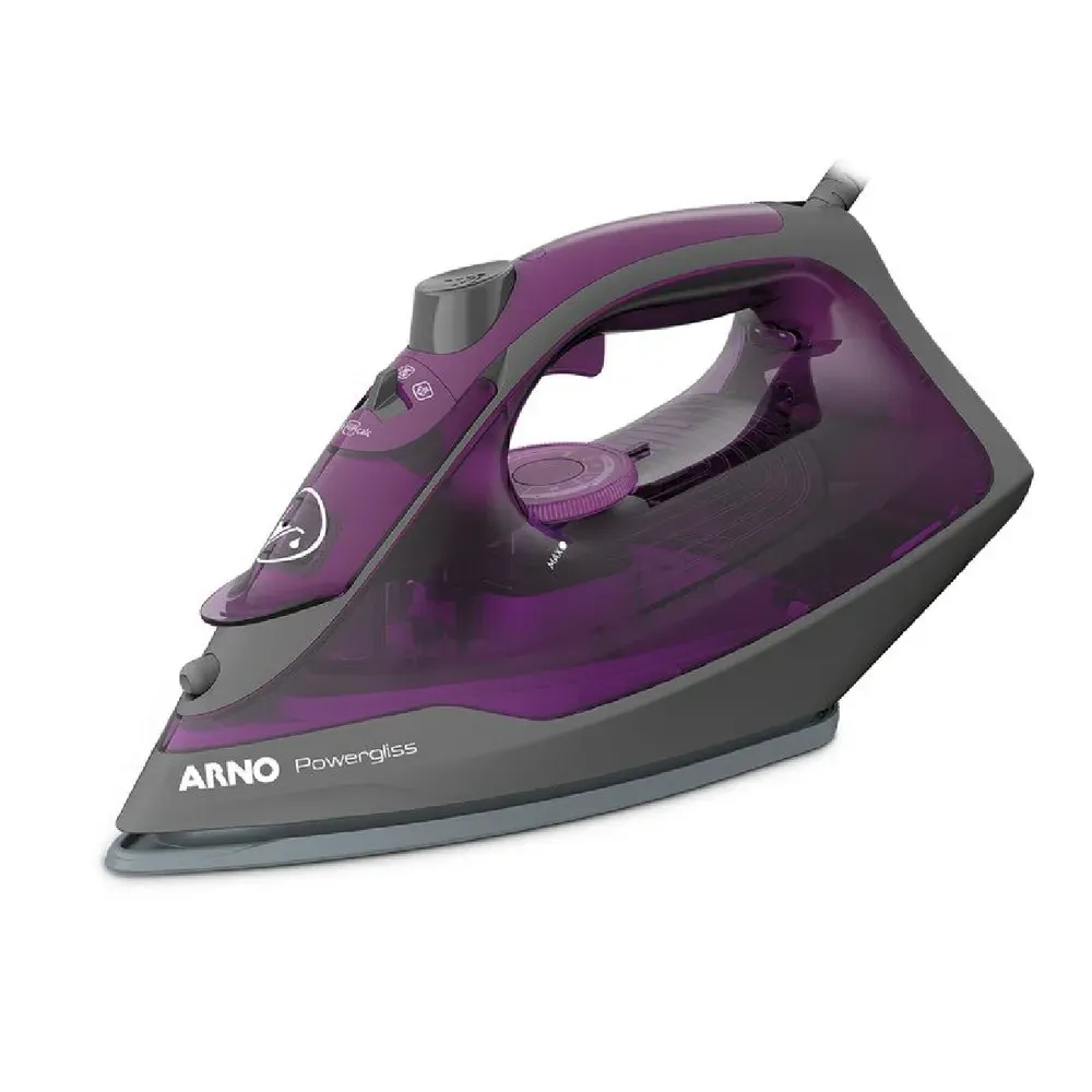 Ferro a Vapor Arno Powergliss FPO1 Base Cerâmica XGlide Violeta e Cinza